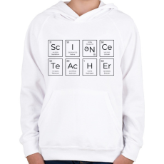 PRINTFASHION Fizika tanár - Gyerek kapucnis pulóver - Fehér