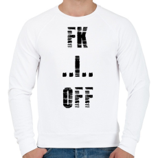 PRINTFASHION FK OFF - Férfi pulóver - Fehér