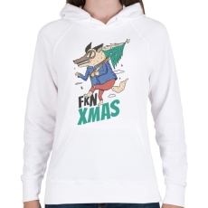 PRINTFASHION Fkn Christmas - kbsztt Karácsony - Női kapucnis pulóver - Fehér