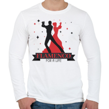 PRINTFASHION Flamenco for a life - Férfi hosszú ujjú póló - Fehér férfi póló