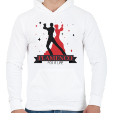 PRINTFASHION Flamenco for a life - Férfi kapucnis pulóver - Fehér