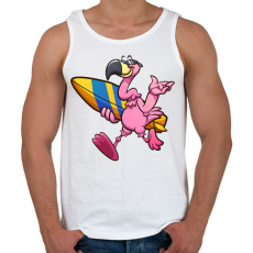 PRINTFASHION flamingo - Férfi atléta - Fehér