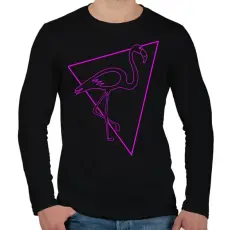 PRINTFASHION Flamingo  - Férfi hosszú ujjú póló - Fekete