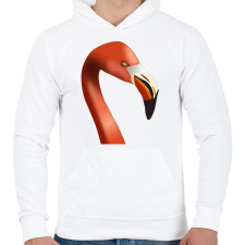 PRINTFASHION Flamingó - Férfi kapucnis pulóver - Fehér férfi pulóver, kardigán