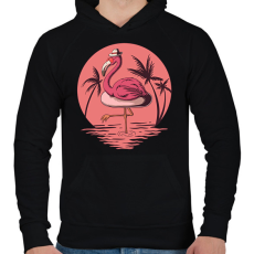 PRINTFASHION flamingo - Férfi kapucnis pulóver - Fekete