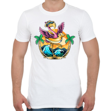 PRINTFASHION Flamingo  - Férfi póló - Fehér férfi póló