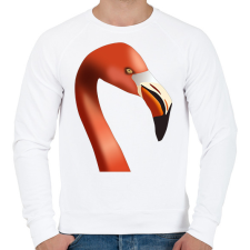 PRINTFASHION Flamingó - Férfi pulóver - Fehér férfi pulóver, kardigán
