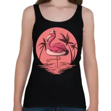 PRINTFASHION flamingo - Női atléta - Fekete női trikó
