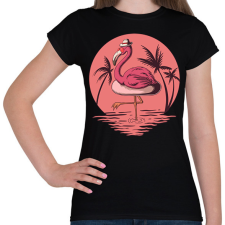 PRINTFASHION flamingo - Női póló - Fekete női póló