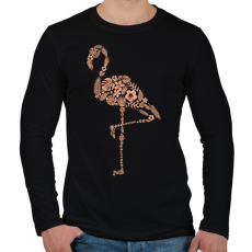 PRINTFASHION Flamingó virágokból - Férfi hosszú ujjú póló - Fekete
