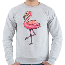 PRINTFASHION Flamingó vízfesték - Férfi pulóver - Sport szürke férfi pulóver, kardigán