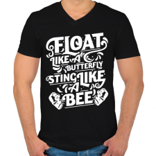 PRINTFASHION Float like a butterfly - Férfi V-nyakú póló - Fekete férfi póló
