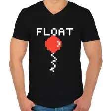 PRINTFASHION Float Pixel - Férfi V-nyakú póló - Fekete férfi póló