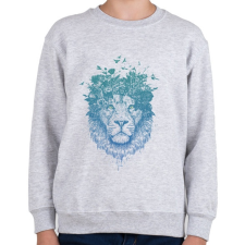 PRINTFASHION Floral lion - Gyerek pulóver - Sport szürke gyerek pulóver, kardigán