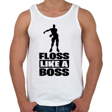 PRINTFASHION Floss Like A Boss - Férfi atléta - Fehér