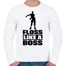 PRINTFASHION Floss Like A Boss - Férfi pulóver - Fehér férfi pulóver, kardigán