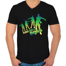 PRINTFASHION Floss like a Boss - Férfi V-nyakú póló - Fekete