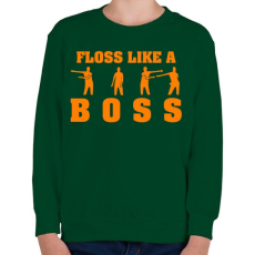 PRINTFASHION Floss like a boss - Gyerek pulóver - Sötétzöld