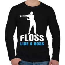 PRINTFASHION Floss like a boss - tánc - Férfi hosszú ujjú póló - Fekete férfi póló