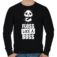 PRINTFASHION Floss táncos panda - Férfi pulóver - Fekete