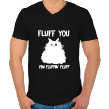 PRINTFASHION Fluffin fluff - Férfi V-nyakú póló - Fekete férfi póló