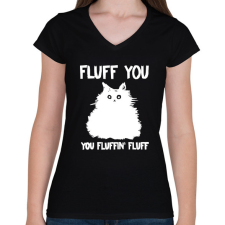 PRINTFASHION Fluffin fluff - Női V-nyakú póló - Fekete női póló