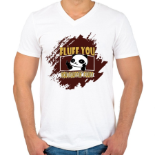 PRINTFASHION fluffinfluffpanda - Férfi V-nyakú póló - Fehér férfi póló