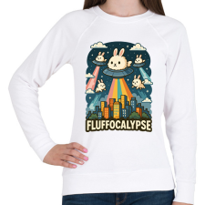 PRINTFASHION Fluffocalypse - Női pulóver - Fehér női pulóver, kardigán