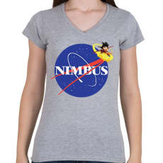PRINTFASHION Flyin Nimbus - Női V-nyakú póló - Sport szürke