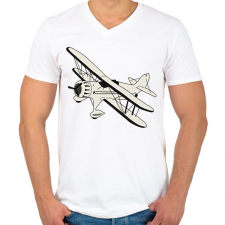 PRINTFASHION flying - Férfi V-nyakú póló - Fehér férfi póló
