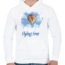 PRINTFASHION flying free - Férfi kapucnis pulóver - Fehér férfi pulóver, kardigán