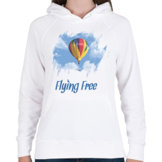 PRINTFASHION flying free - Női kapucnis pulóver - Fehér