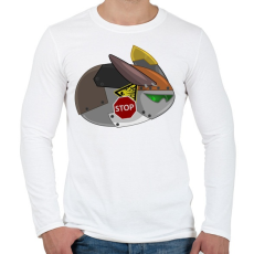 PRINTFASHION Flying Robot Rabbit - Férfi hosszú ujjú póló - Fehér