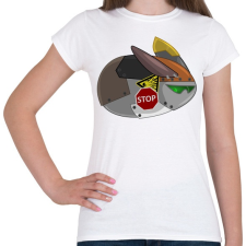 PRINTFASHION Flying Robot Rabbit - Női póló - Fehér női póló