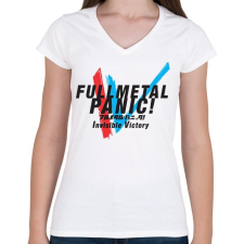 PRINTFASHION FMP! - Női V-nyakú póló - Fehér női póló