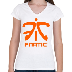 PRINTFASHION Fnatic logo - Női V-nyakú póló - Fehér