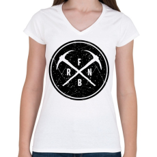 PRINTFASHION FNBR - Női V-nyakú póló - Fehér