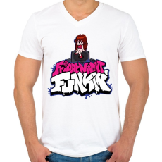 PRINTFASHION fnf - Férfi V-nyakú póló - Fehér