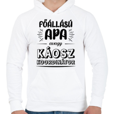 PRINTFASHION Főállású apa - Férfi kapucnis pulóver - Fehér