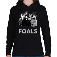 PRINTFASHION FOALS-BW PAINTED - Női kapucnis pulóver - Fekete női pulóver, kardigán