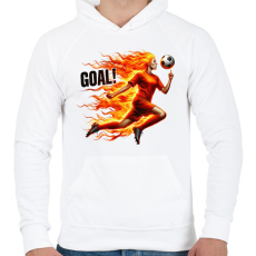 PRINTFASHION Foci - Férfi kapucnis pulóver - Fehér