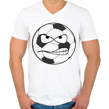 PRINTFASHION Foci - Férfi V-nyakú póló - Fehér férfi póló