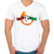 PRINTFASHION Foci - Férfi V-nyakú póló - Fehér férfi póló