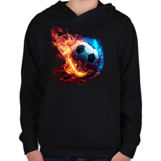 PRINTFASHION Foci - Gyerek kapucnis pulóver - Fekete