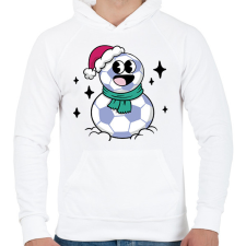 PRINTFASHION Foci hóember - Férfi kapucnis pulóver - Fehér férfi pulóver, kardigán