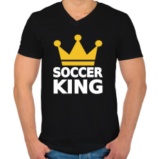 PRINTFASHION Foci király - Férfi V-nyakú póló - Fekete