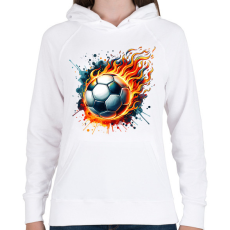 PRINTFASHION foci - Női kapucnis pulóver - Fehér