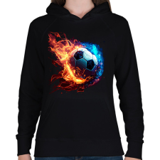 PRINTFASHION Foci - Női kapucnis pulóver - Fekete női pulóver, kardigán