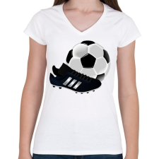 PRINTFASHION Foci - Női V-nyakú póló - Fehér női póló