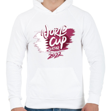 PRINTFASHION Foci VB Qatar 2022 - Férfi kapucnis pulóver - Fehér férfi pulóver, kardigán